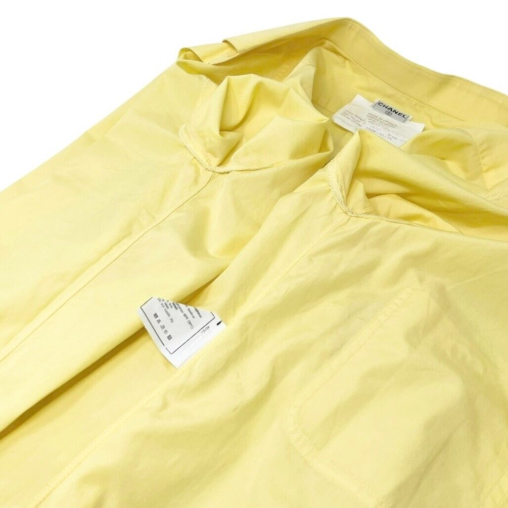 Luxury Promise Japan CHANEL Vintage PO4946 CC Mark Logo Shirt Top #36 Button Up Yellow Gold Cotton