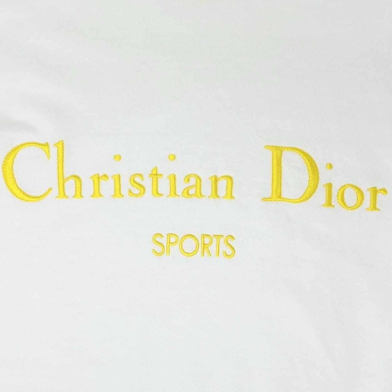 Luxury Promise Japan Christian Dior Sports Vintage Big Logo Sweatshirt Top #L Yellow Cotton Rank AB