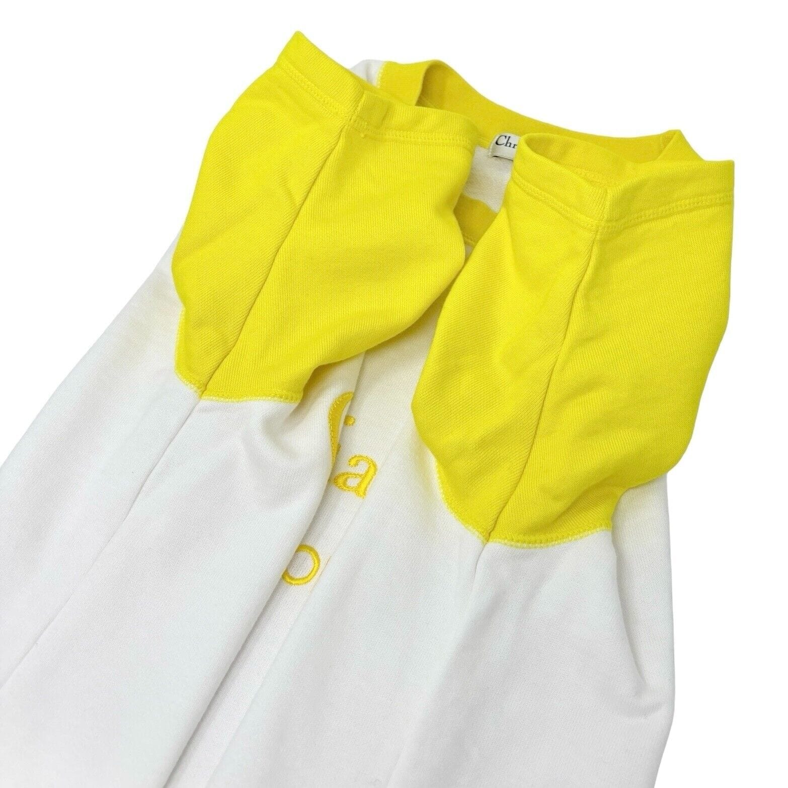 Luxury Promise Japan Christian Dior Sports Vintage Big Logo Sweatshirt Top #L Yellow Cotton Rank AB