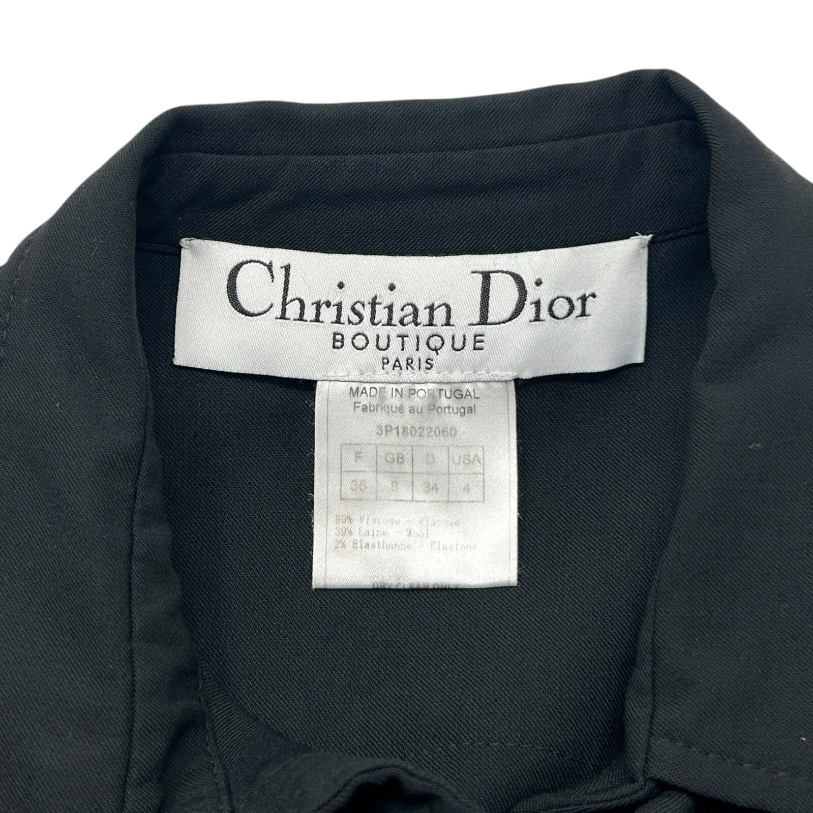 Luxury Promise Japan Christian Dior Vintage 2003 Logo Jacket #36 Shirt Top Black Snap Button Viscose