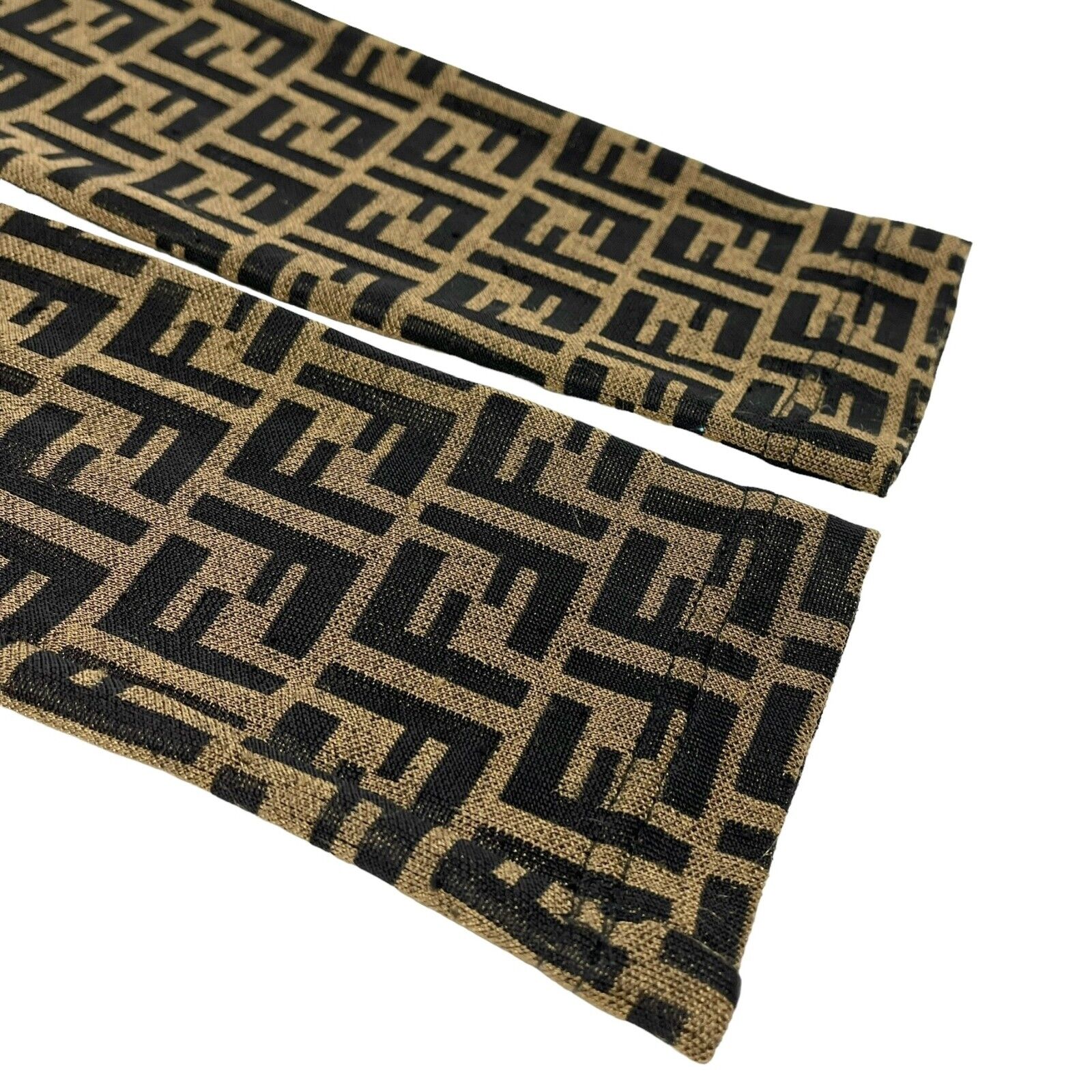 Luxury Promise Japan FENDI Vintage Zucca Monogram Logo Shirt Top #36 Button Brown Rayon Rank AB