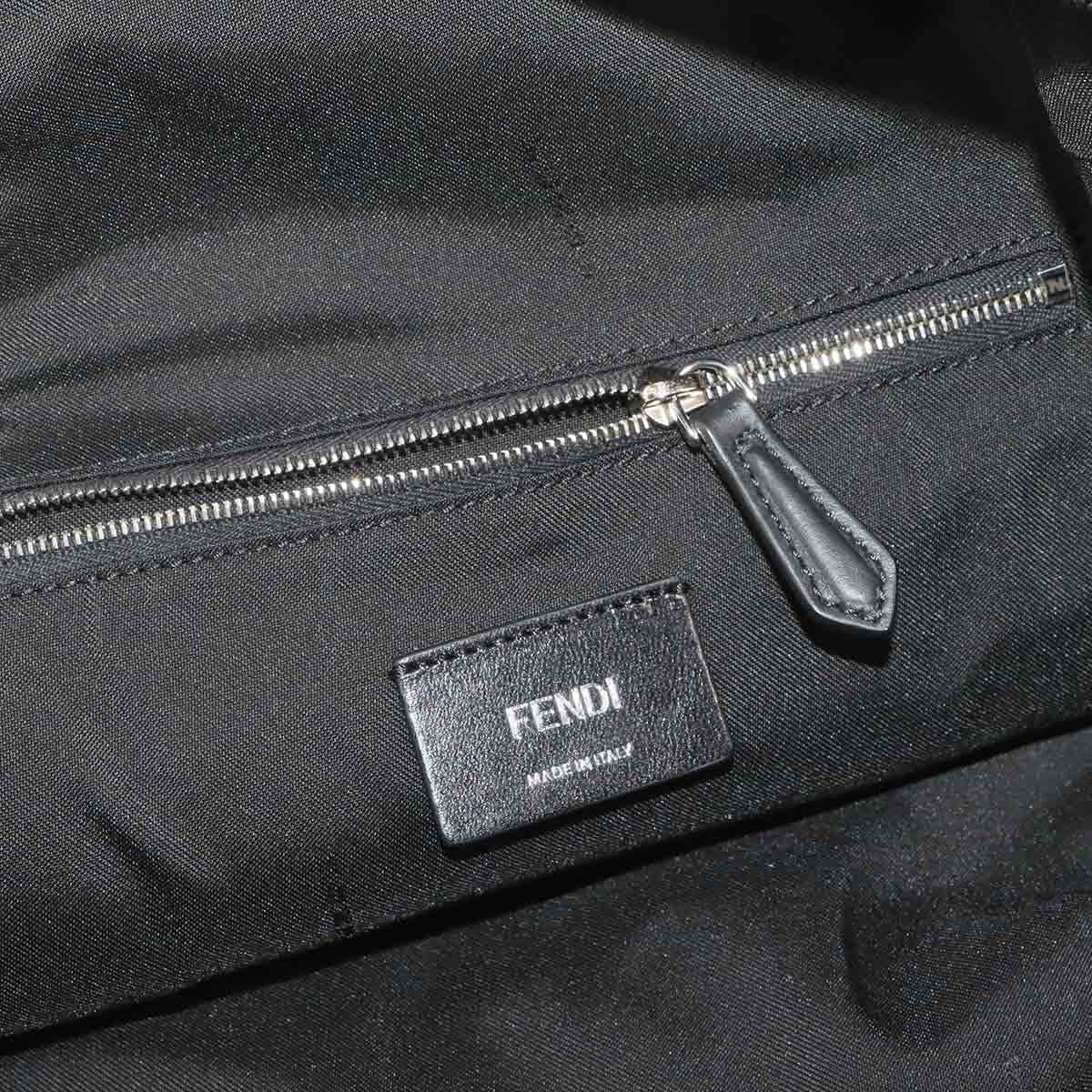 Luxury Promise Japan FENDI Logo Backpack Nylon Leather Black 7VZ035 Purse 90283239