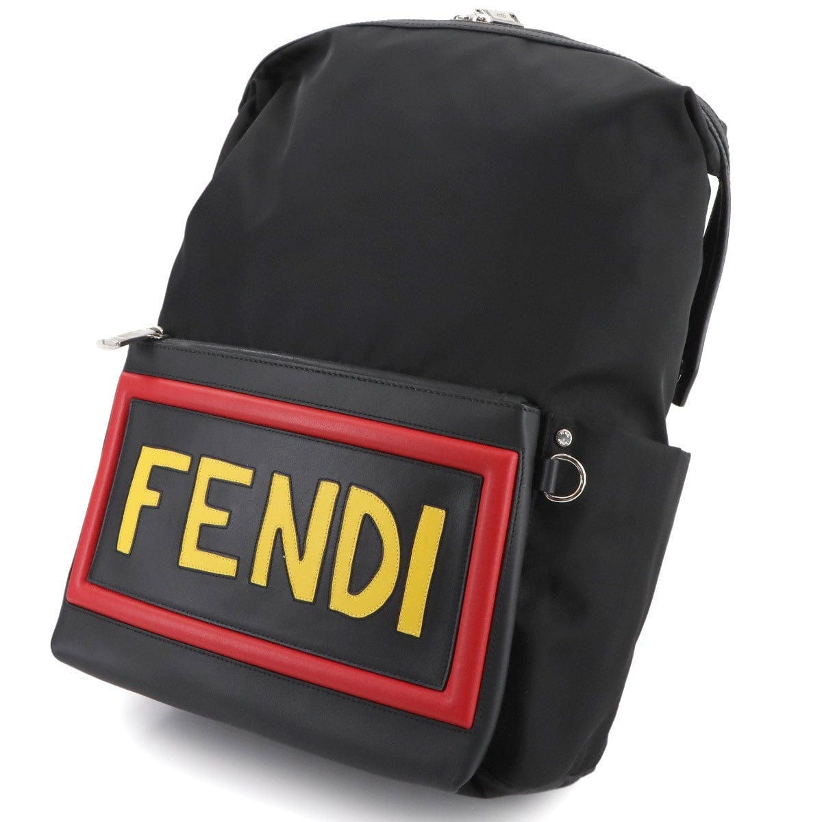 Luxury Promise Japan FENDI Logo Backpack Nylon Leather Black 7VZ035 Purse 90283239