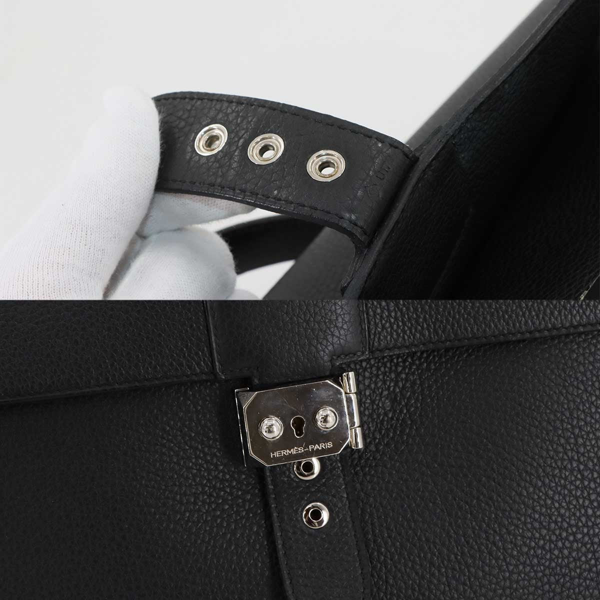 Luxury Promise Japan HERMES Sack A Depeche 41 Briefcase Business Bag Togo Black 90290810