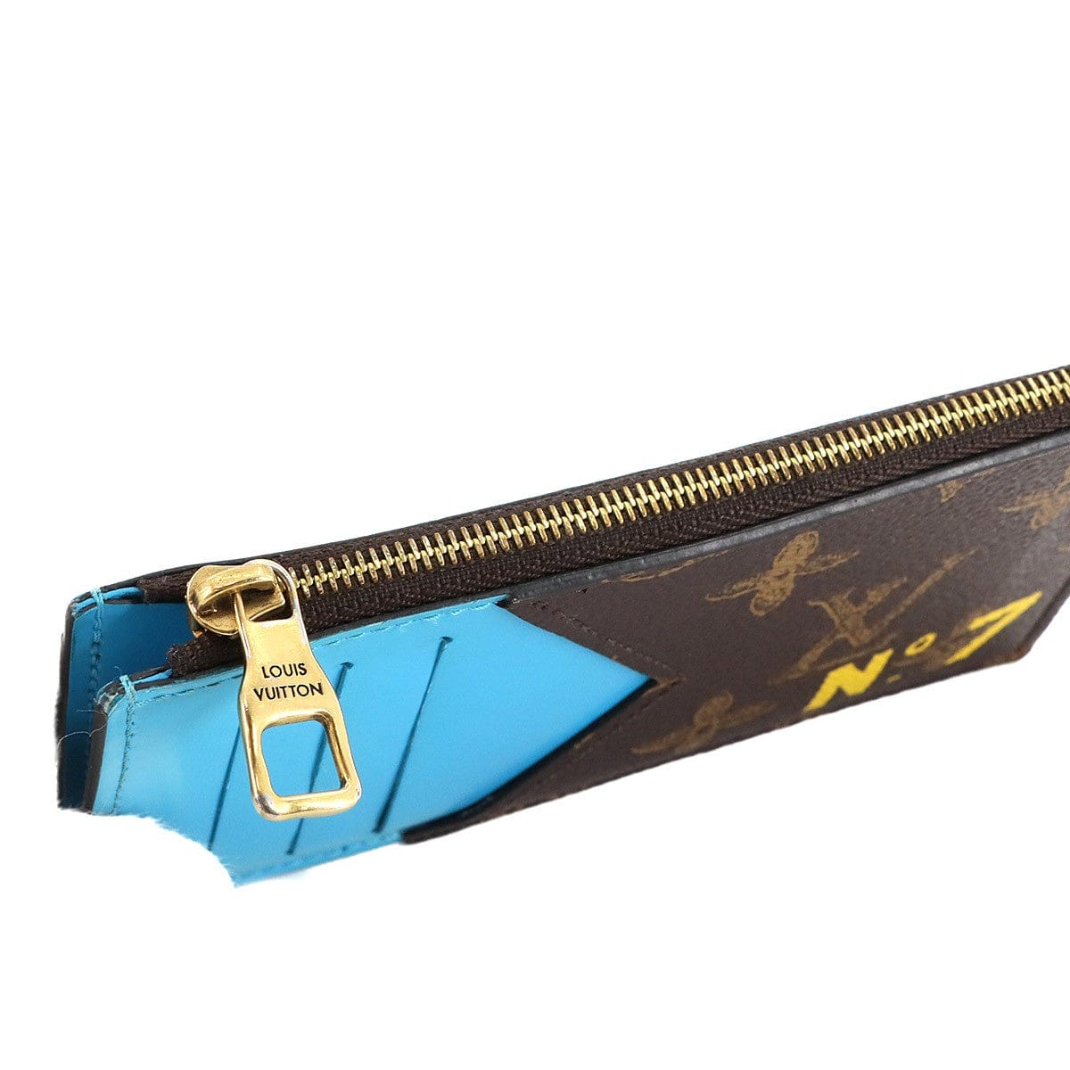 Luxury Promise Japan LOUIS VUITTON Monogram Coin Card Holder Case Brown Blue M81256 90289497