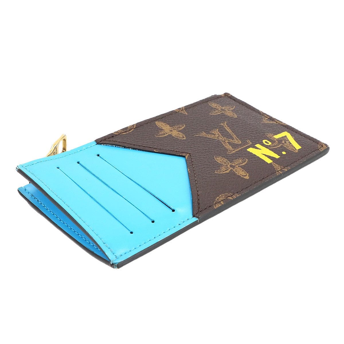 Luxury Promise Japan LOUIS VUITTON Monogram Coin Card Holder Case Brown Blue M81256 90289497