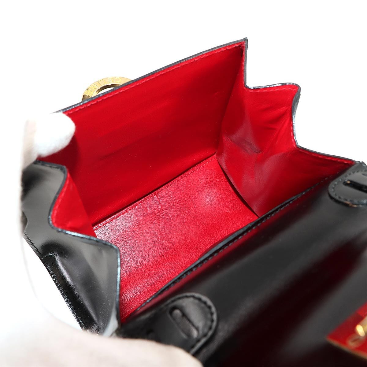 Luxury Promise Japan CELINE Hand Shoulder Bag Leather Black Vintage Purse 90272674