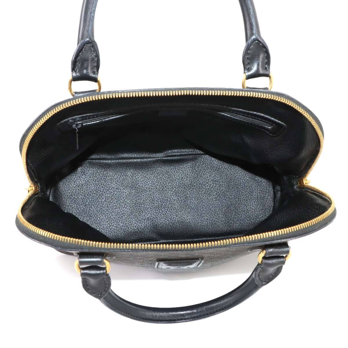 Luxury Promise Japan CELINE Macadam Hand Bag Leather PVC Black Brown Vintage Purse 90282211