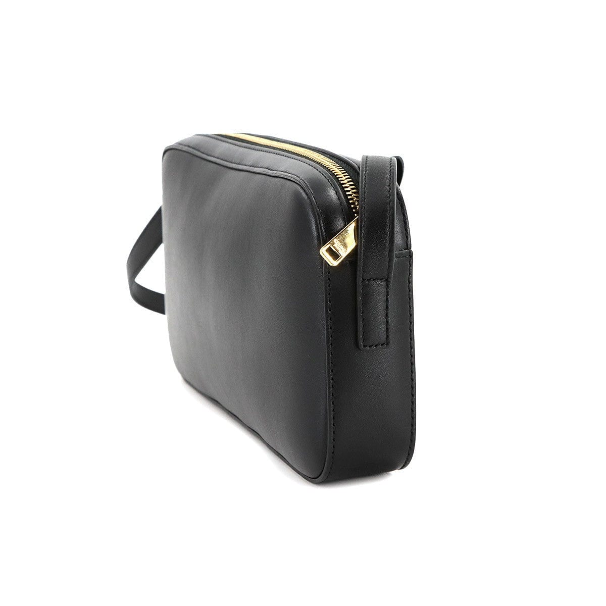 Luxury Promise Japan CELINE Triomphe Shoulder Bag Leather Black 199183 Purse 90286956