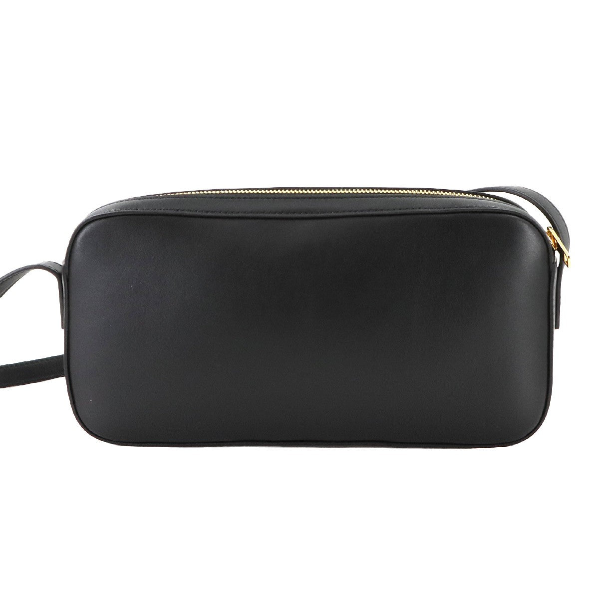 Luxury Promise Japan CELINE Triomphe Shoulder Bag Leather Black 199183 Purse 90286956