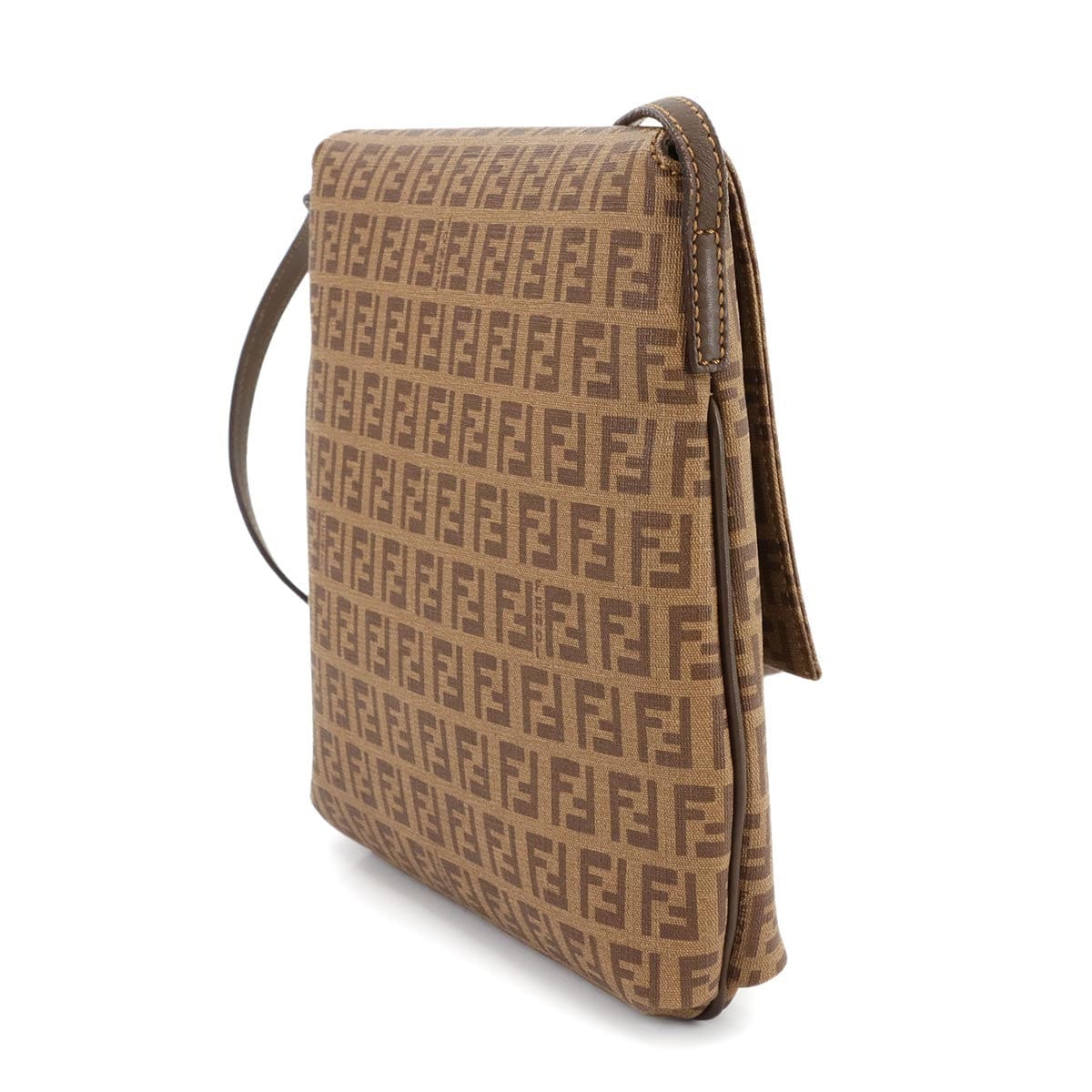 Luxury Promise Japan FENDI Zucchino Shoulder Bag PVC Leather Brown 8BT075 90285401