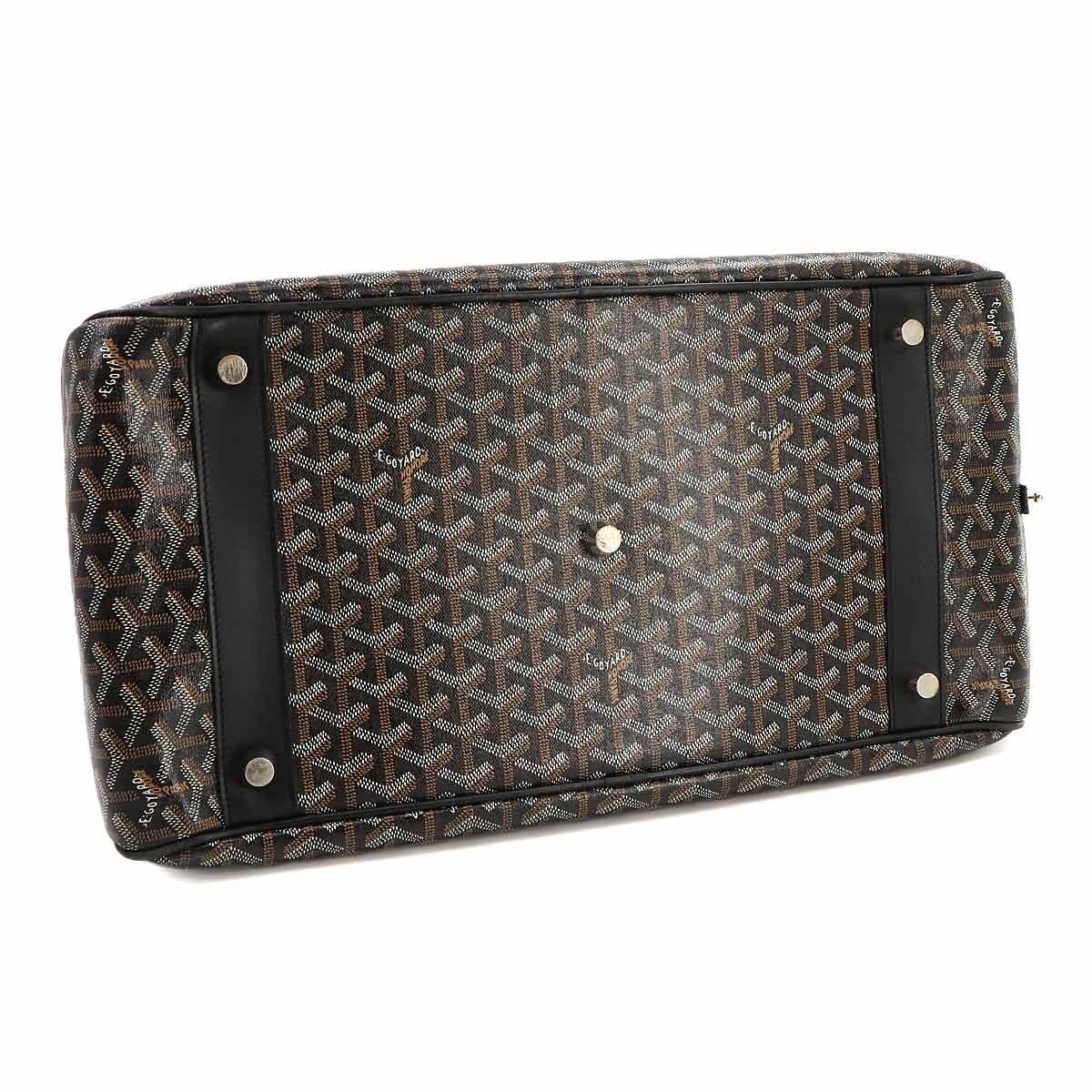 Luxury Promise Japan GOYARD Pet Carrier 2way Boston Shoulder Bag PVC Leather Black Purse 90269110