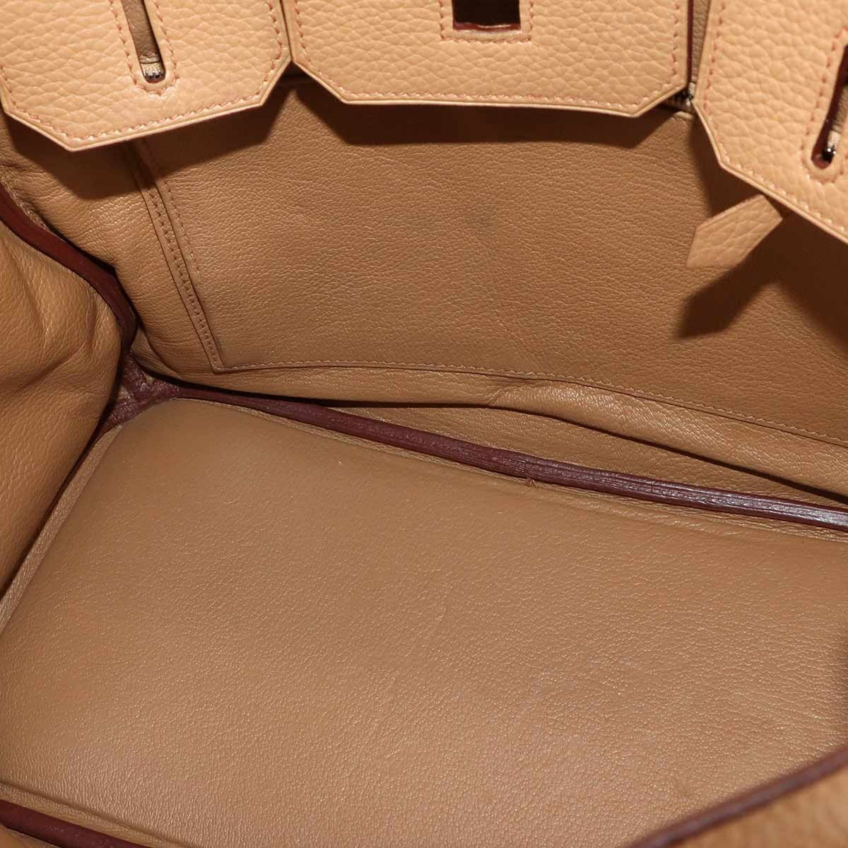Luxury Promise Japan HERMES Birkin 30 Taurillon Clemence Tabac camel Hand Bag Beige 90301175