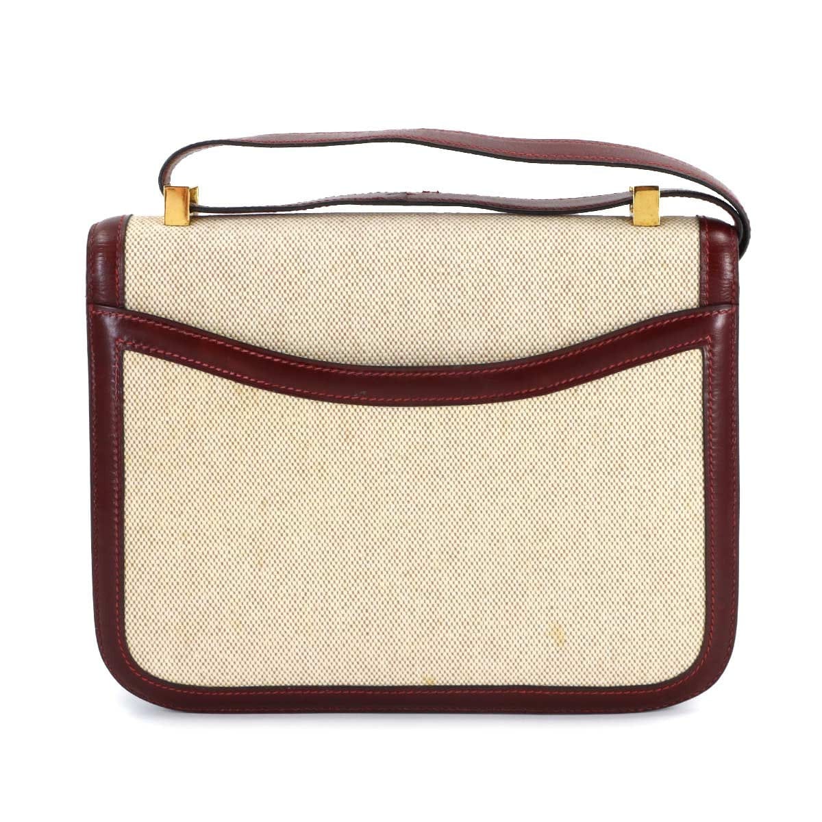 Luxury Promise Japan HERMES Constance 23 Shoulder Bag Box Calf Toile H Beige Rouge H 90315400