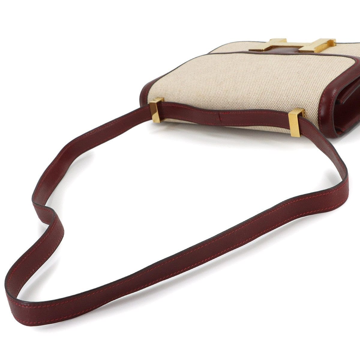 Luxury Promise Japan HERMES Constance 23 Shoulder Bag Box Calf Toile H Beige Rouge H 90315400