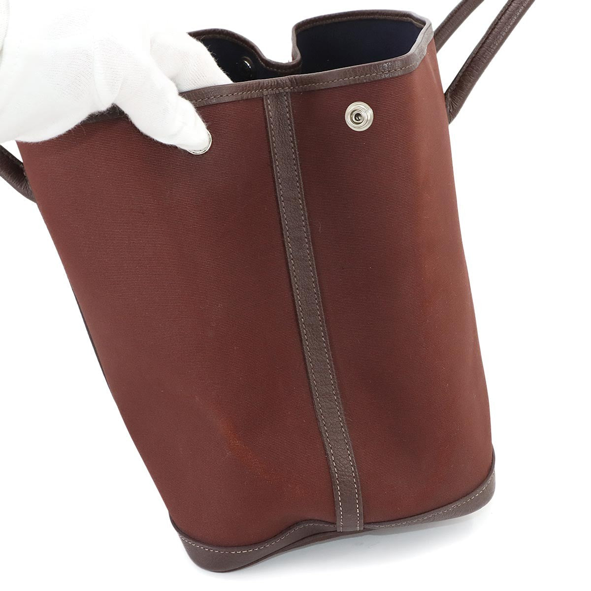 Luxury Promise Japan HERMES Garden Party PM Tote Bag Toile Officier Leather Havane 90301399