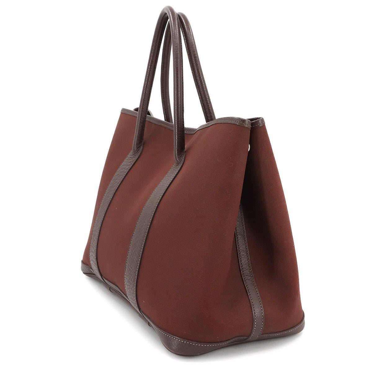 Luxury Promise Japan HERMES Garden Party PM Tote Bag Toile Officier Leather Havane 90301399
