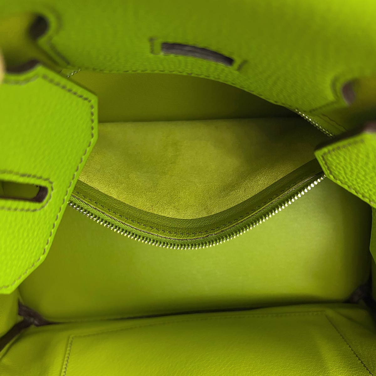 Luxury Promise Japan HERMES Haut a Courroies 28 Veau Togo Anis green Hand Bag Purse 90302007