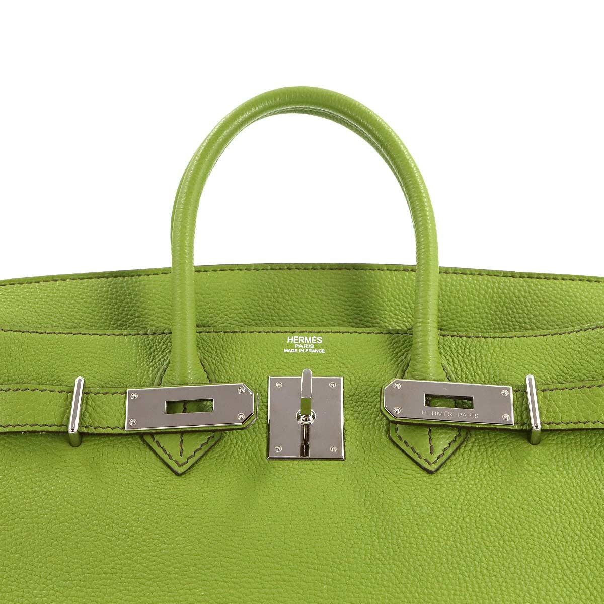 Luxury Promise Japan HERMES Haut a Courroies 28 Veau Togo Anis green Hand Bag Purse 90302007