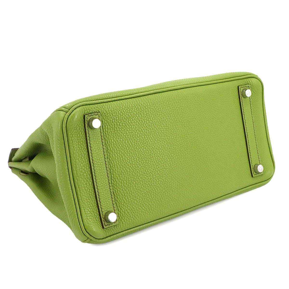 Luxury Promise Japan HERMES Haut a Courroies 28 Veau Togo Anis green Hand Bag Purse 90302007