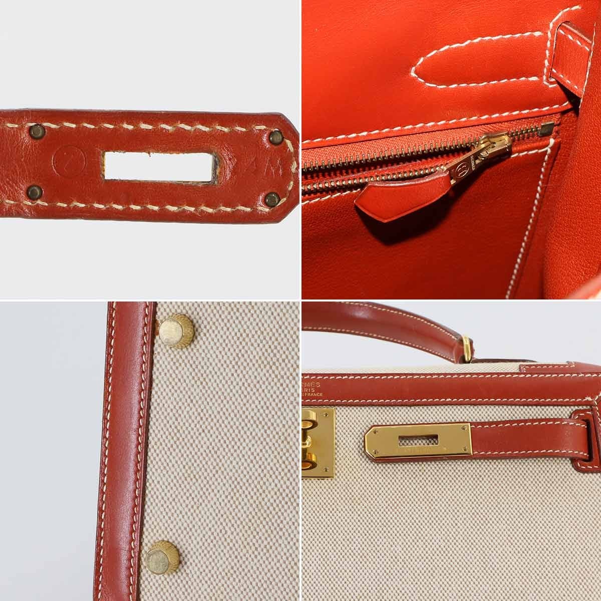 Luxury Promise Japan HERMES Kelly 32 Toile H Swift Natural Brique 2way Hand Shoulder Bag 90286103