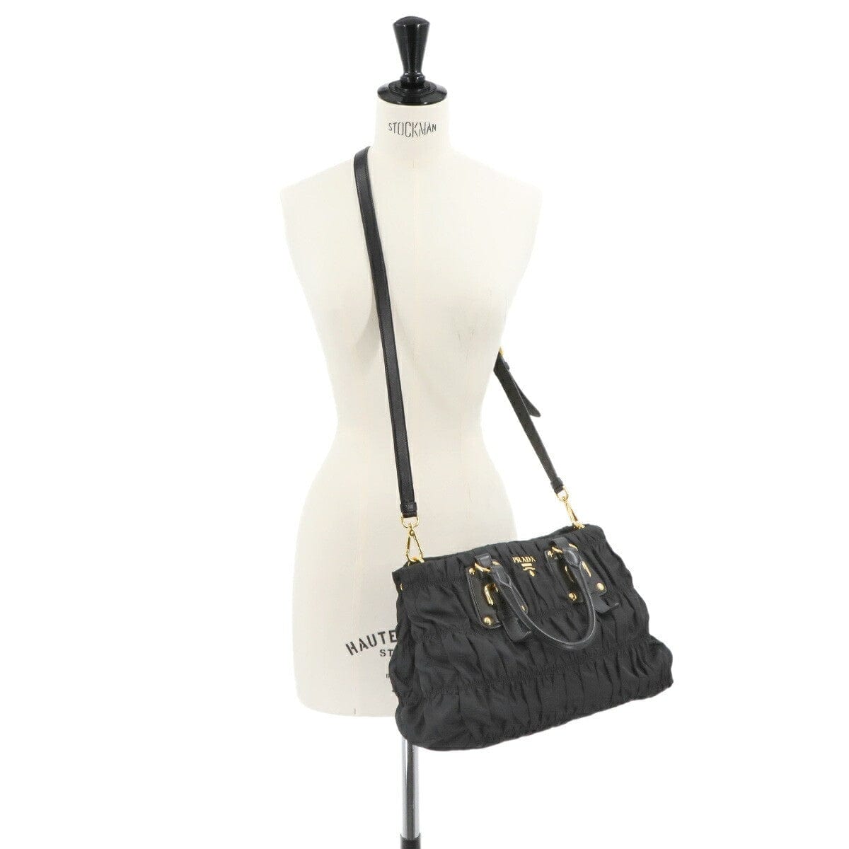 Luxury Promise Japan PRADA 2way Hand Shoulder Bag Nylon Leather Nero Black BN2346 Purse 90285405