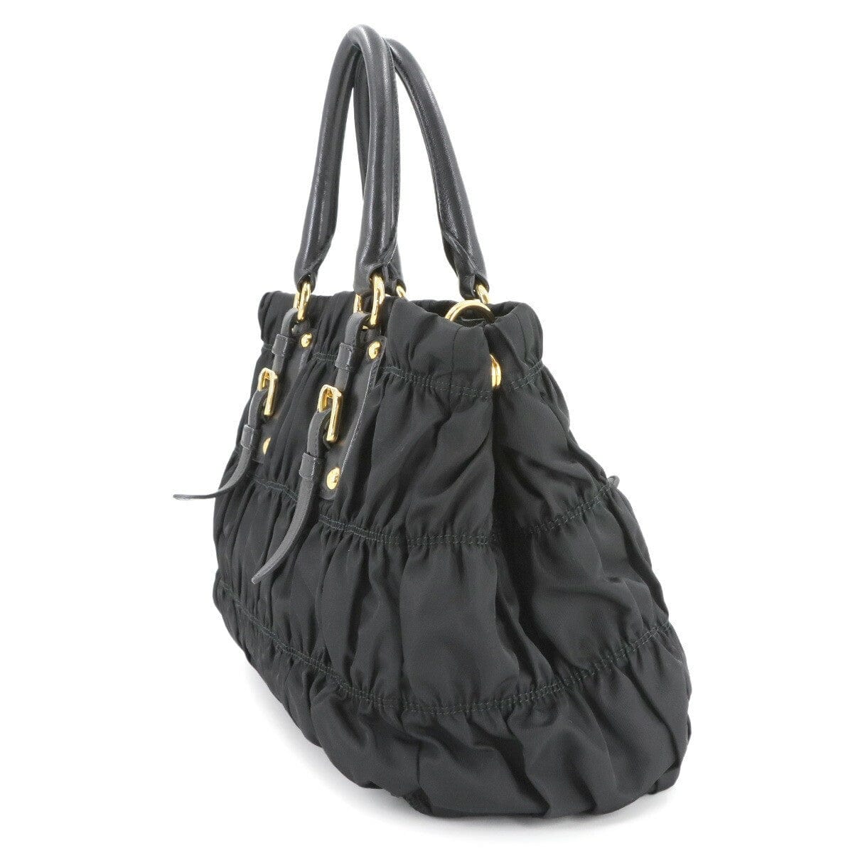 Luxury Promise Japan PRADA 2way Hand Shoulder Bag Nylon Leather Nero Black BN2346 Purse 90285405