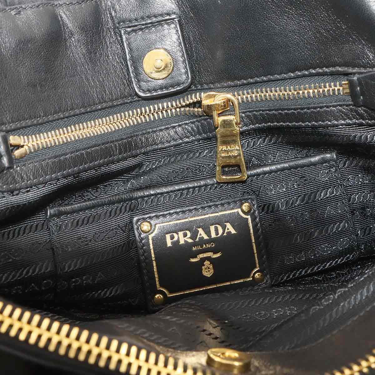 Luxury Promise Japan PRADA 2way Hand Shoulder Bag Nylon Leather Nero Black BN2346 Purse 90285405