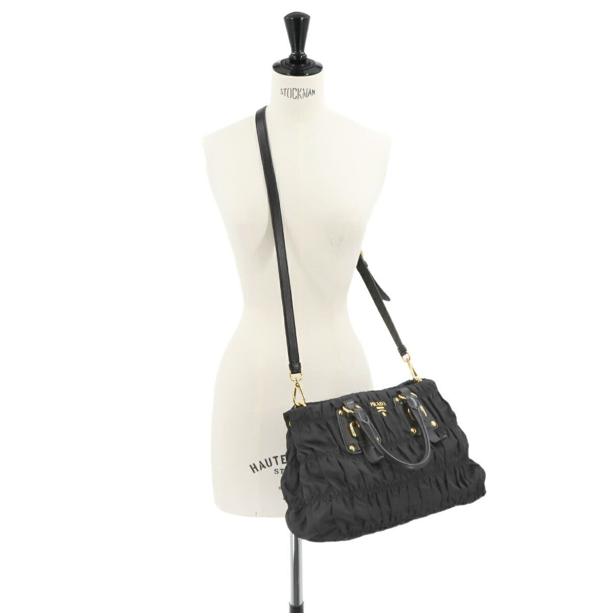 Luxury Promise Japan PRADA 2way Hand Shoulder Bag Nylon Leather Nero Black BN2346 Purse 90285405