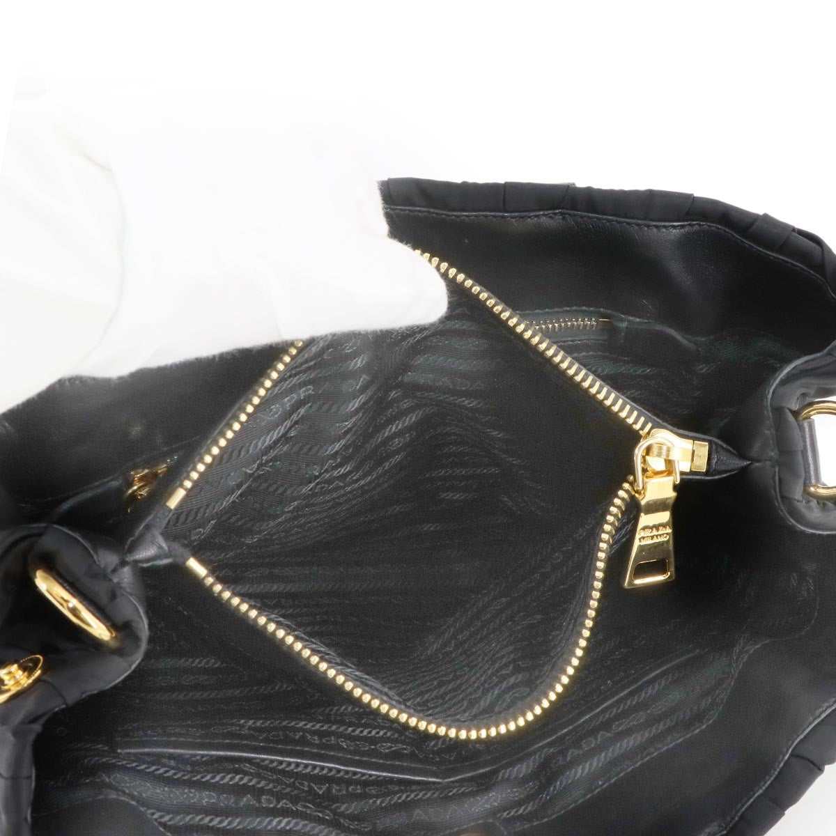 Luxury Promise Japan PRADA 2way Hand Shoulder Bag Nylon Leather Nero Black BN2346 Purse 90285405