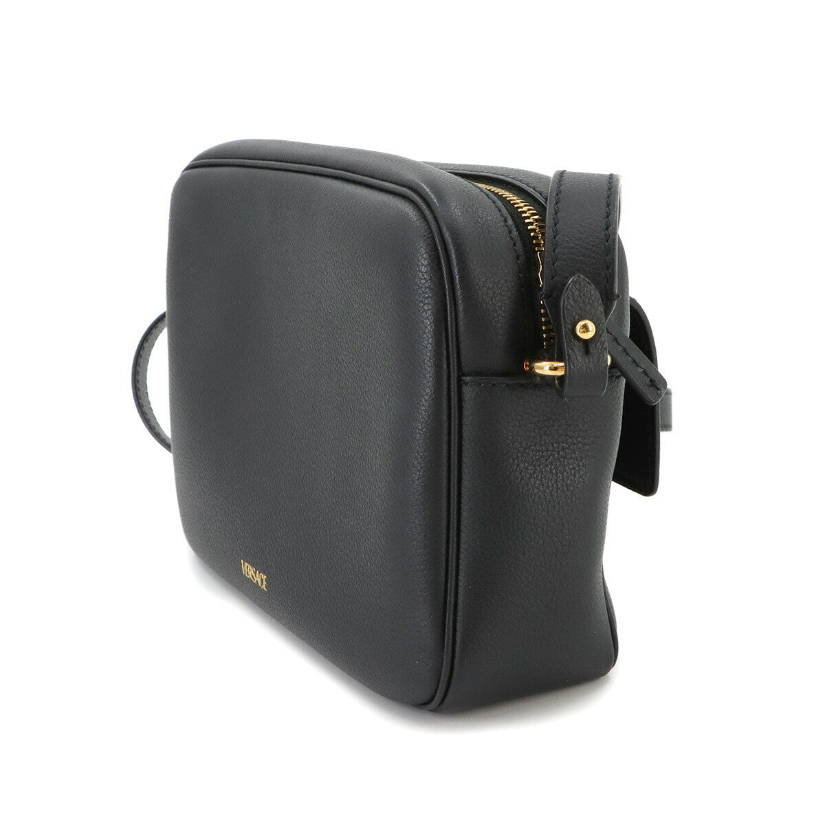Luxury Promise Japan VERSACE Medusa Shoulder Bag Leather Black 1008102 90268113