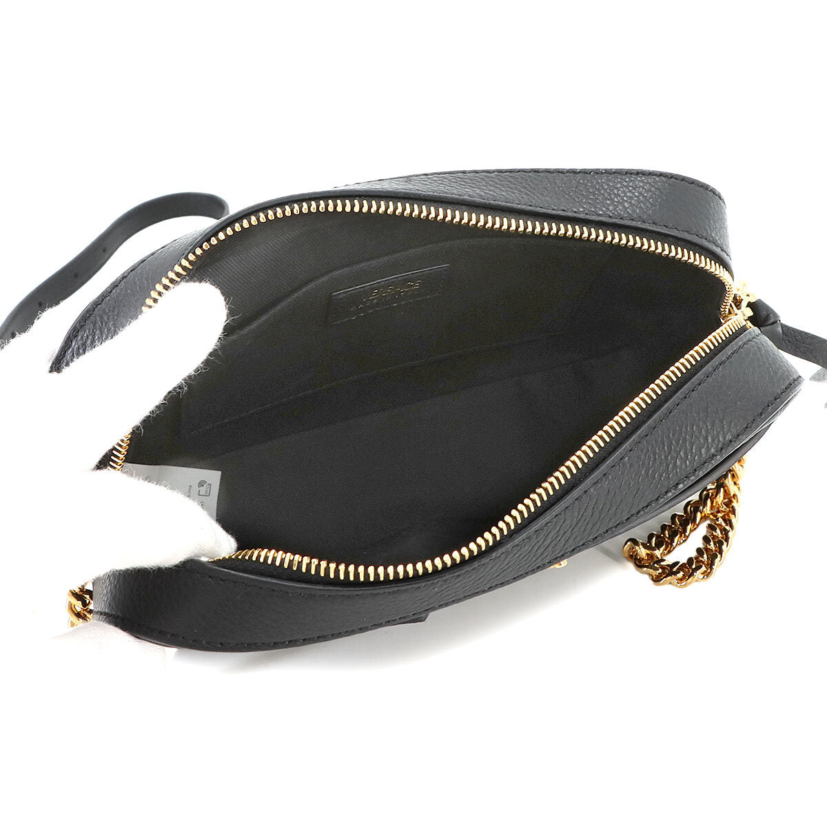 Luxury Promise Japan VERSACE Virtus Shoulder Bag Leather Black 1005969 Purse 90268110