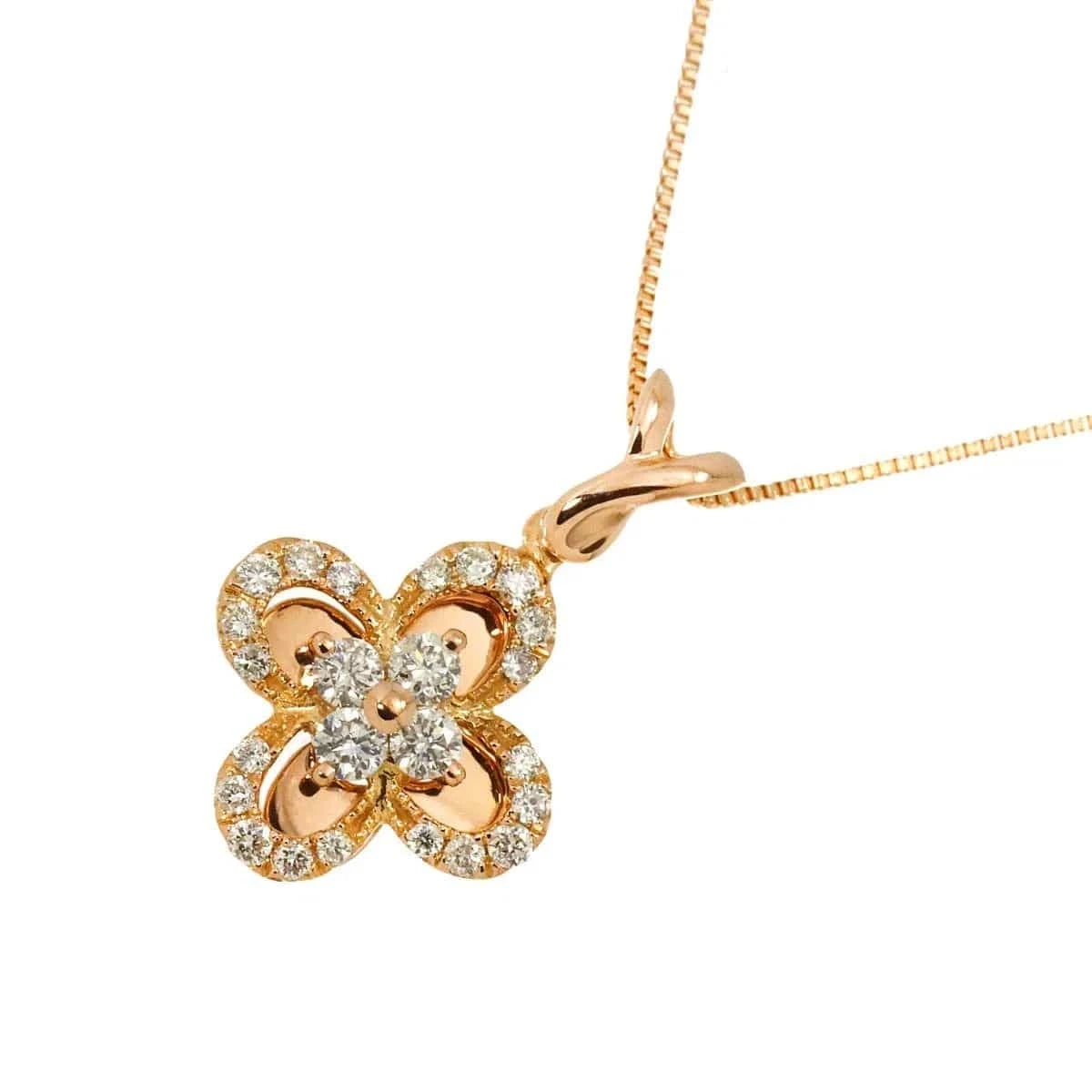 Luxury Promise Japan Diamond 0.33ct Necklace 18K Pink Gold 750 90287678