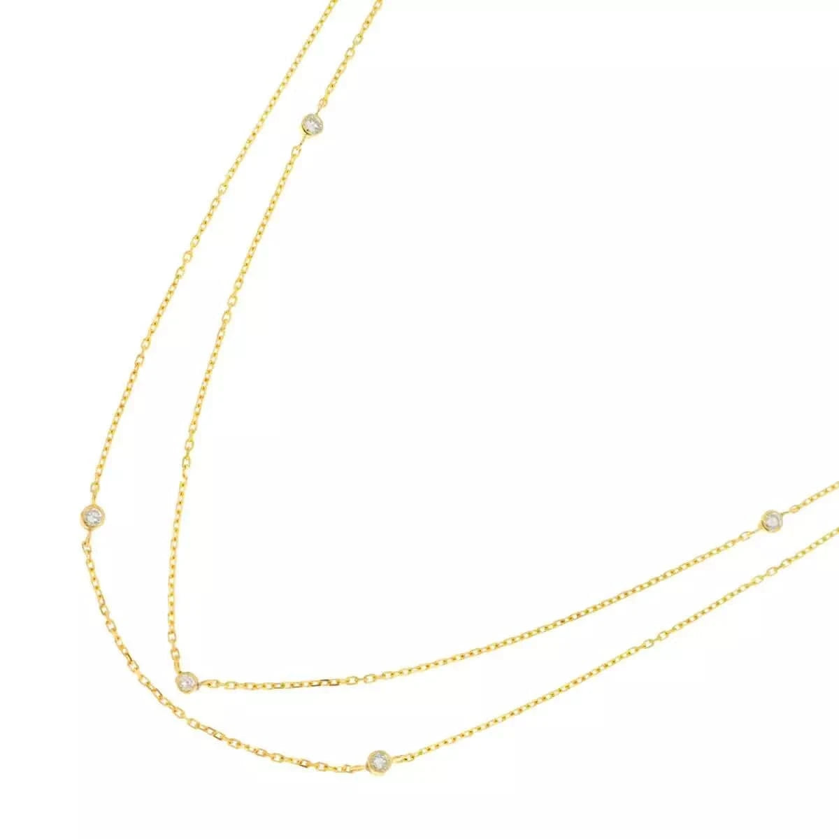 Luxury Promise Japan Diamond 0.48ct Necklace 18K YG Yellow Gold 750 90270041