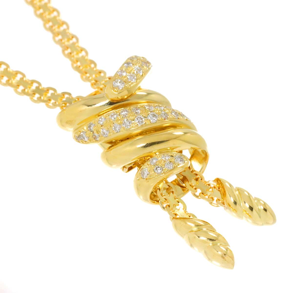 Luxury Promise Japan Diamond 0.50ct Lariat Necklace K18 YG Yellow Gold 750 Diamond Necklace 90280099