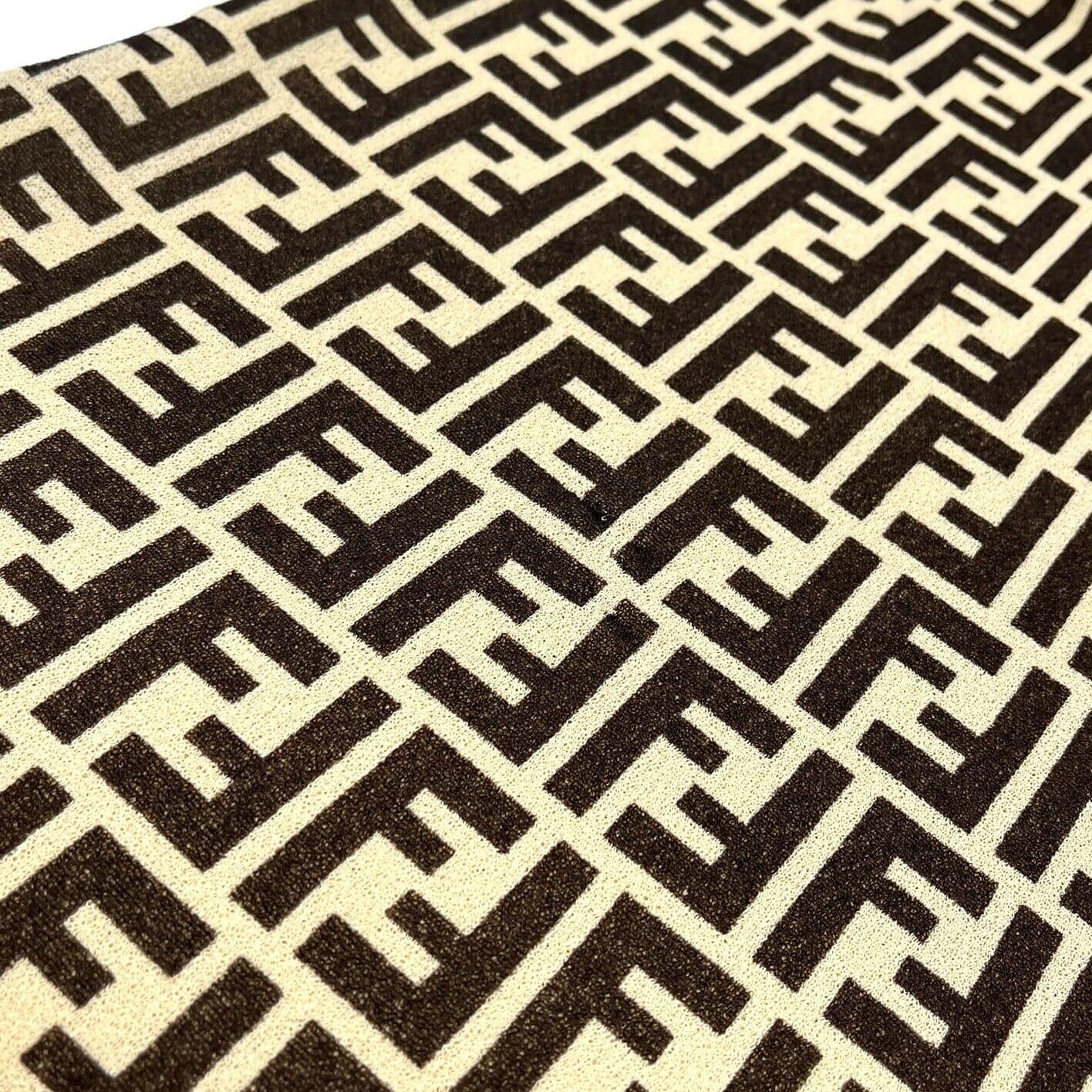 Luxury Promise Japan FENDI Vintage Zucca Monogram Dress #40 One-piece Beige Black Polyester RankAB