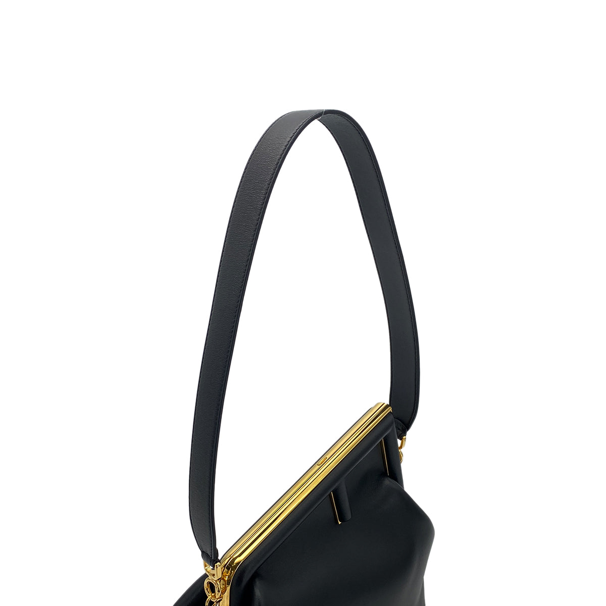 Luxury Promise Japan FENDI FIRST MEDIUM CLUTCH SHOULDER BAG LEATHER BLACK 8BP127 90299314