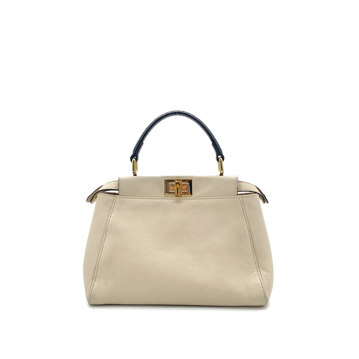 Luxury Promise Japan FENDI PEEKABOO MINI HAND SHOULDER BAG BEIGE LEATHER PYTHON 8BN244 90304722