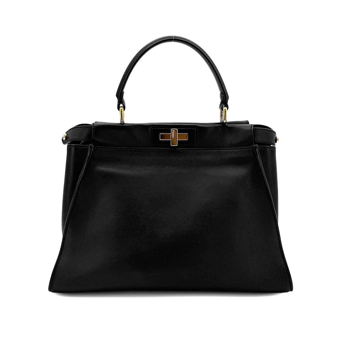 Luxury Promise Japan FENDI PEEKABOO REGULAR HAND SHOULDER BAG LEATHER NERO 8BN290 90298729