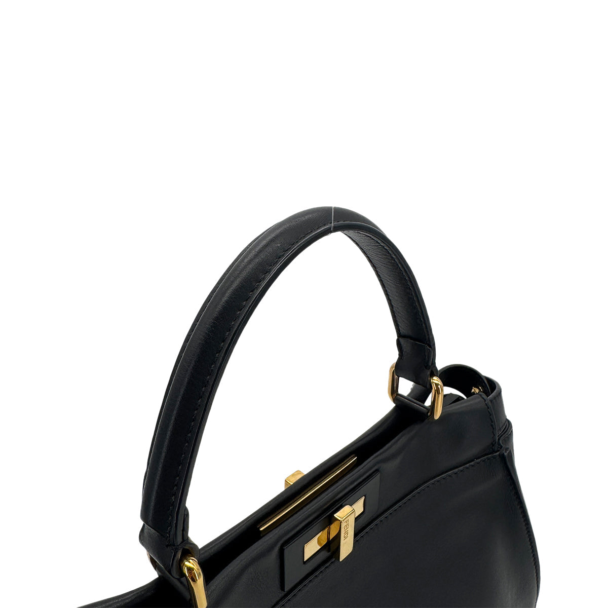 Luxury Promise Japan FENDI PEEKABOO REGULAR HAND SHOULDER BAG LEATHER NERO 8BN290 90298729