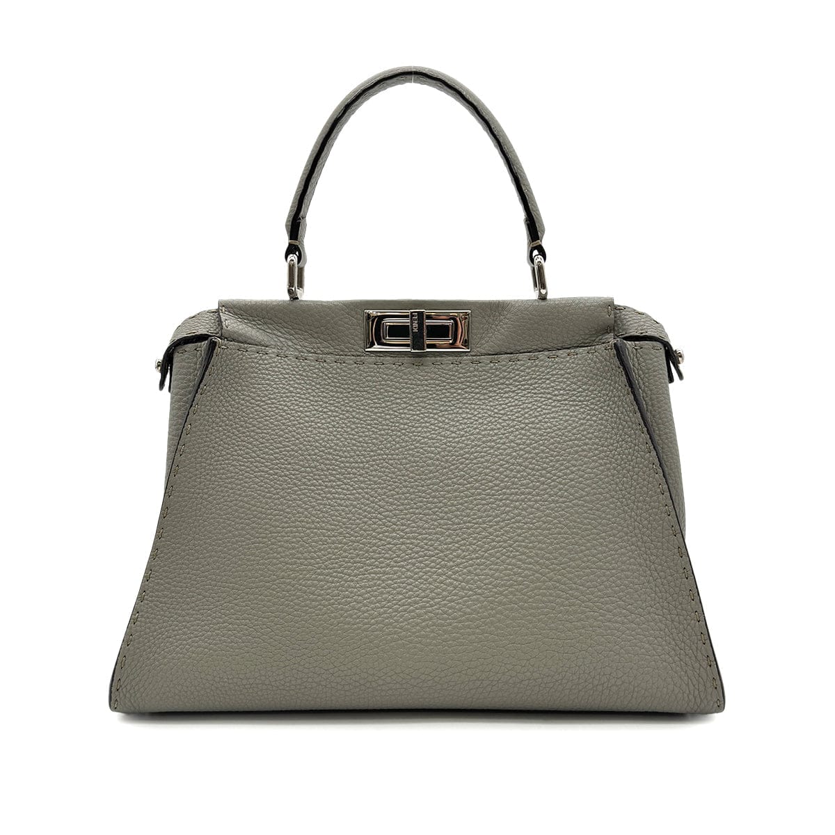 Luxury Promise Japan FENDI PEEKABOO REGULAR SELLERIA HAND SHOULDER BAG LEATHER GRAY 8BN226 90305473