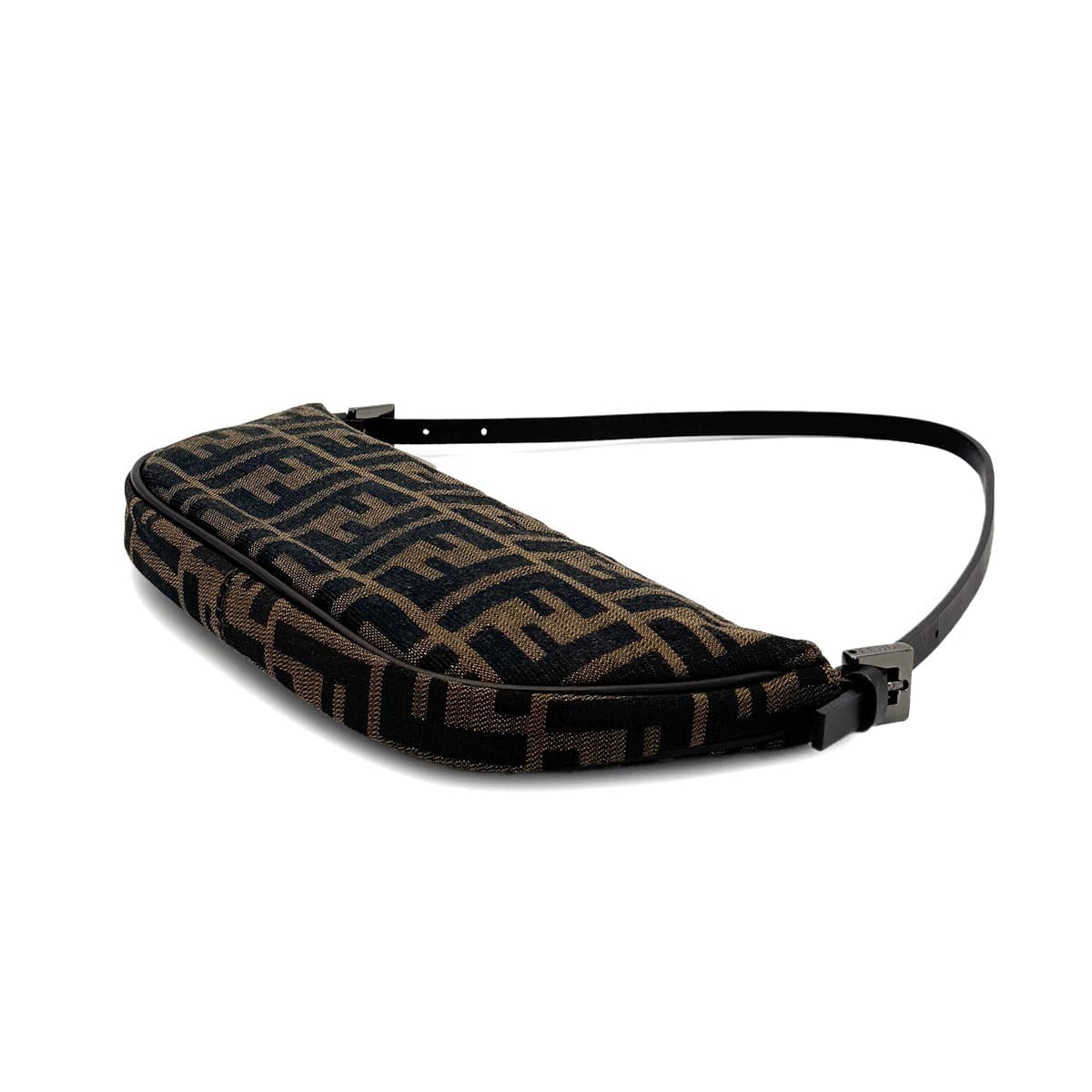 Luxury Promise Japan FENDI ZUCCA HAND BAG BROWN BLACK CANVAS LEATHER 90299297