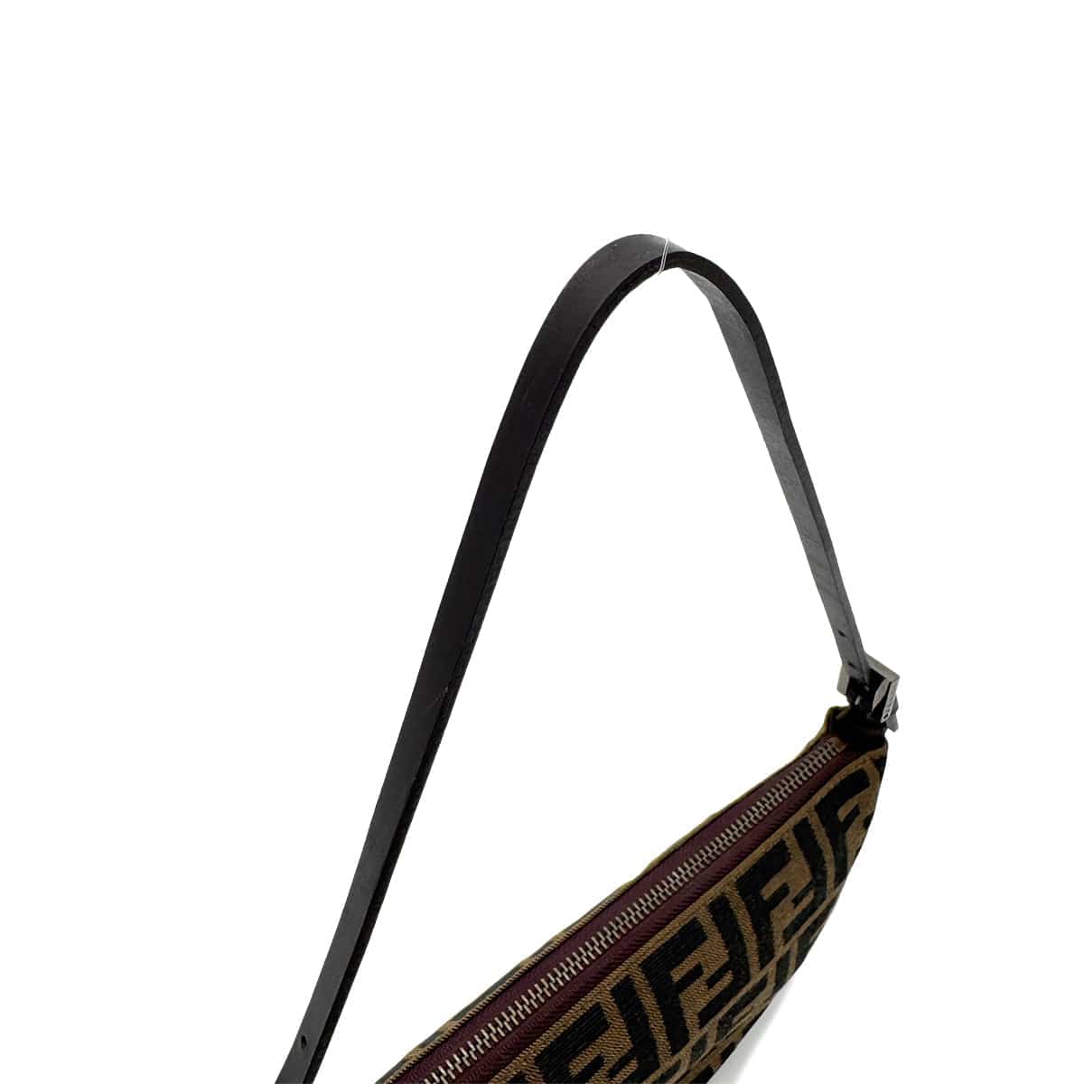 Luxury Promise Japan FENDI ZUCCA HAND BAG BROWN BLACK CANVAS LEATHER 90299297