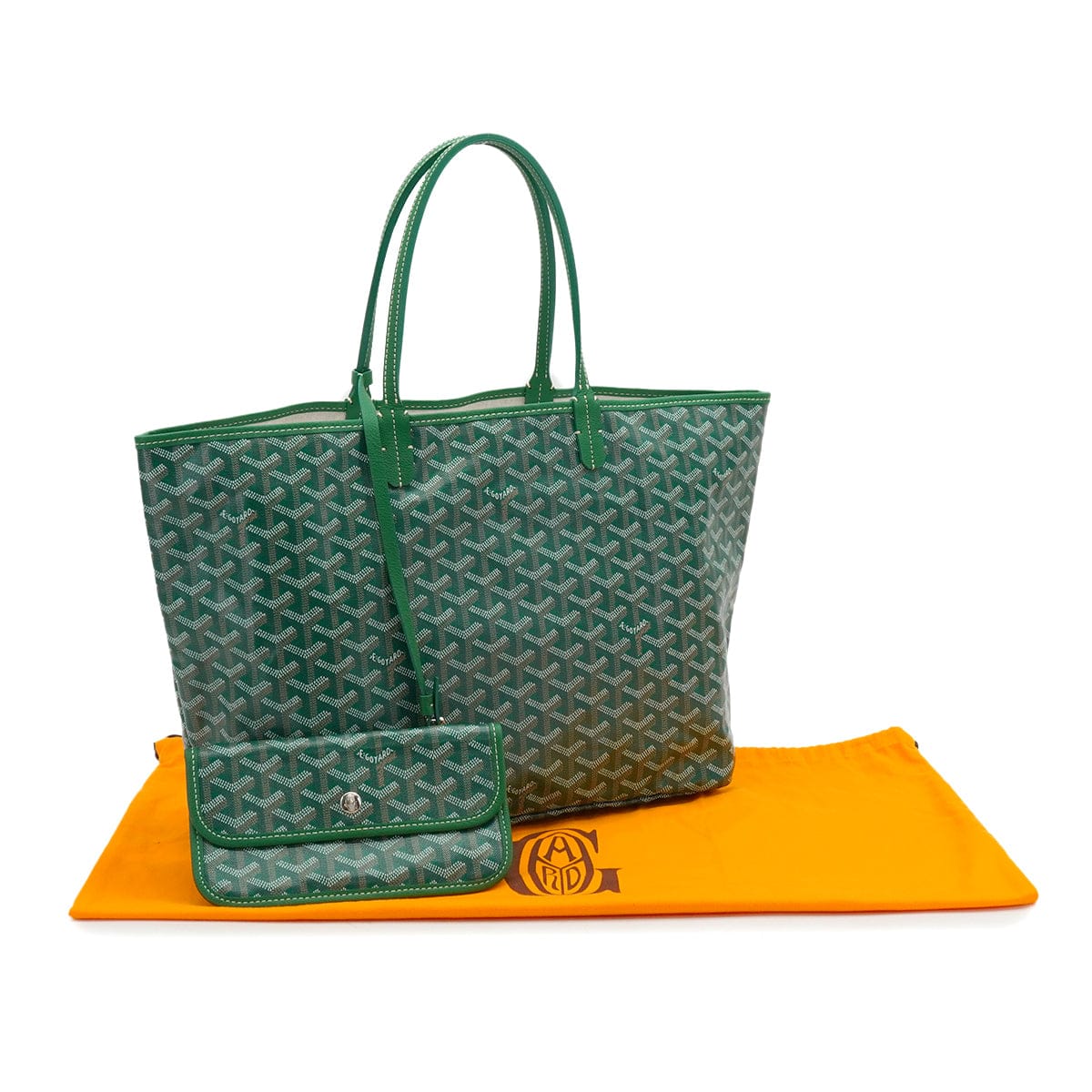 Luxury Promise Japan GOYARD SAINT LOUIS PM TOTE BAG GREEN GOYARDINE CANVAS 90340457