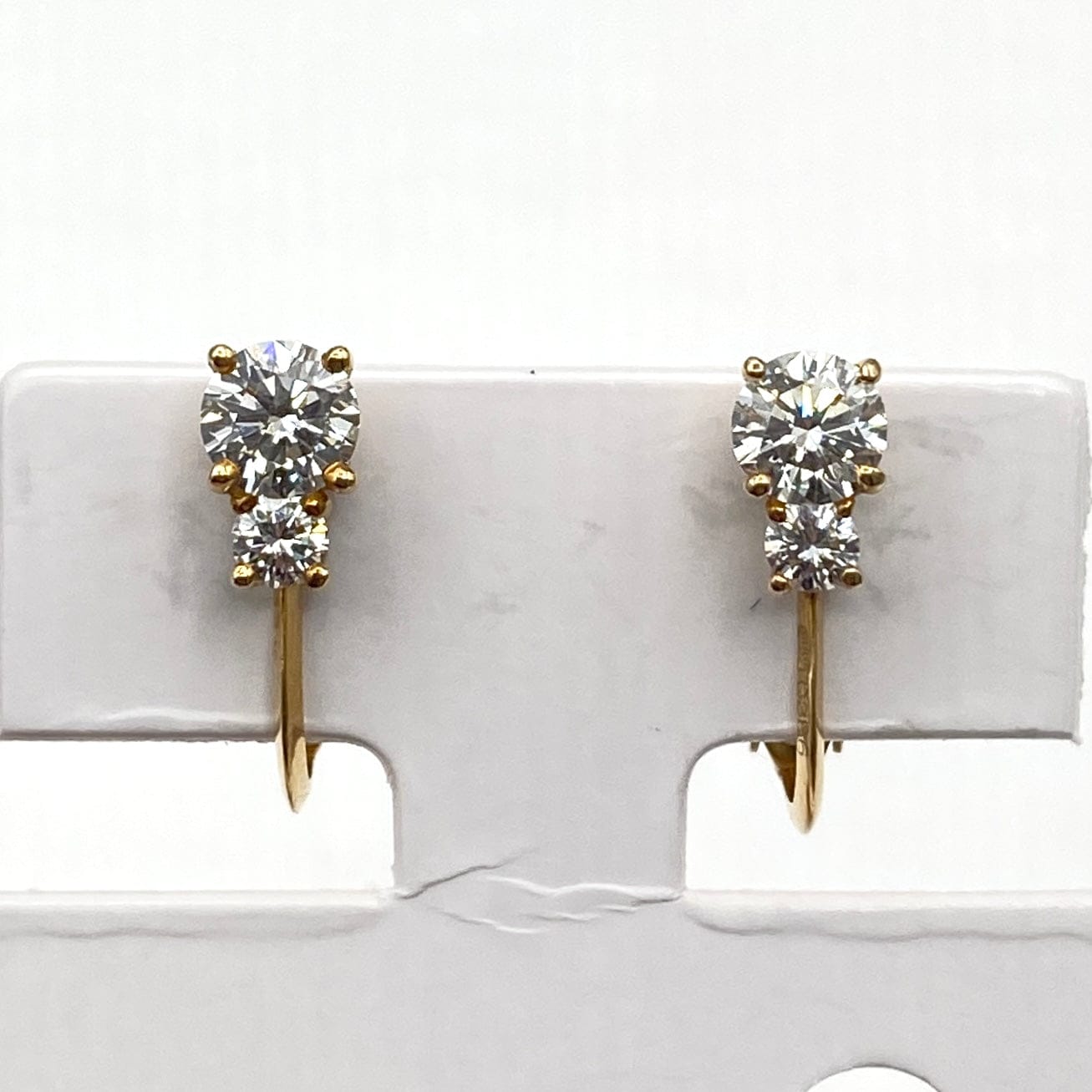 Luxury Promise Japan HCO K18 Diamond Earrings D0.386 D0.385 2.2g 53844