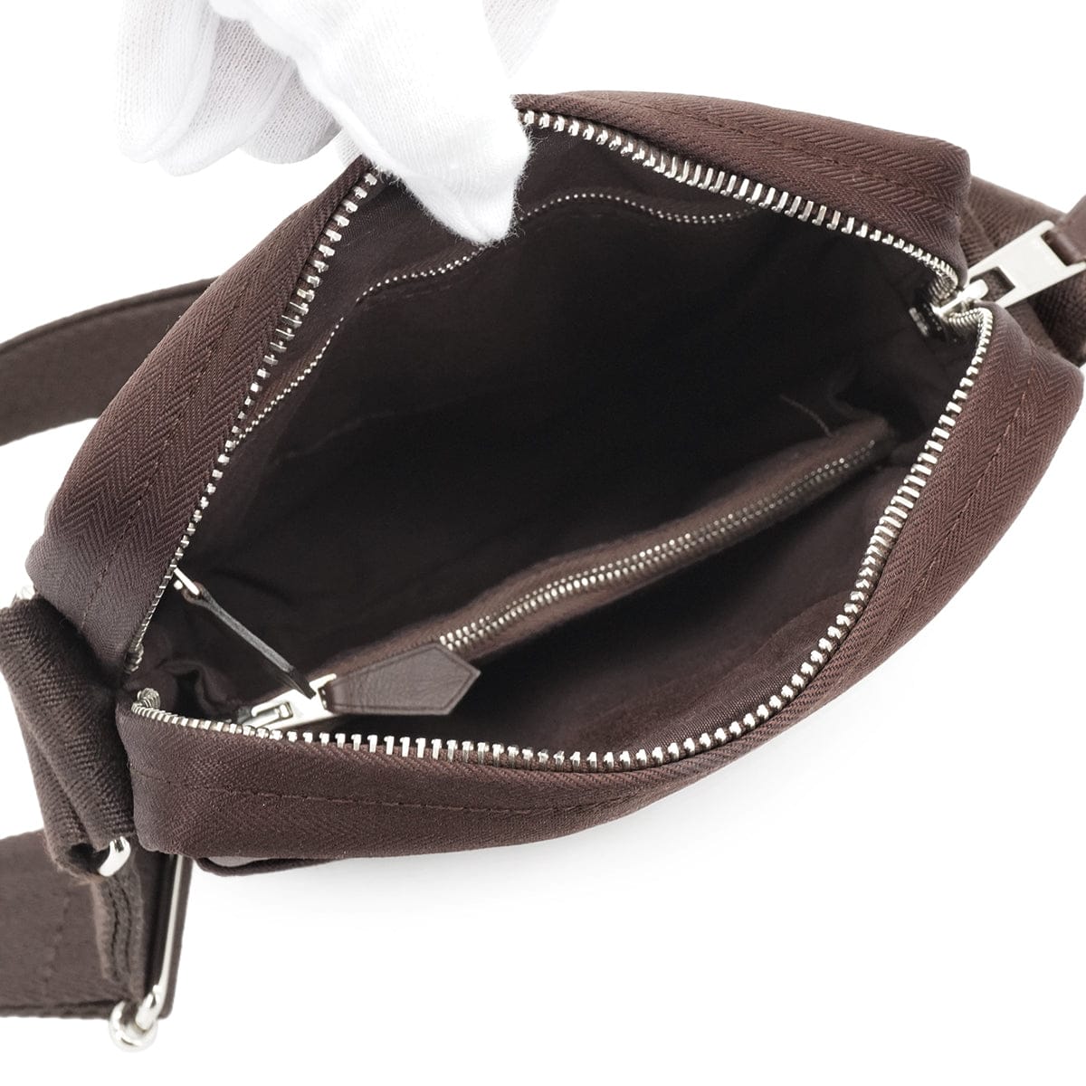 Luxury Promise Japan HERMES ACAPULCO BANDOULIERE PM HAVANE TOILE CHEVRON SHOULDER BAG PALLADIUM HARDWARE 90332966