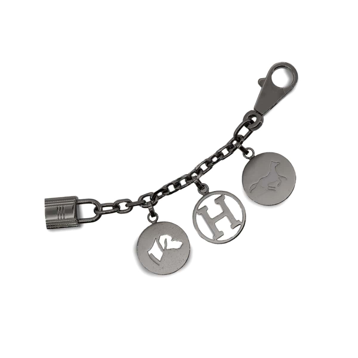 Luxury Promise Japan HERMES BAG CHARM AMULET 4 SILVER RUTHENIUM ACCESSORY 90304188