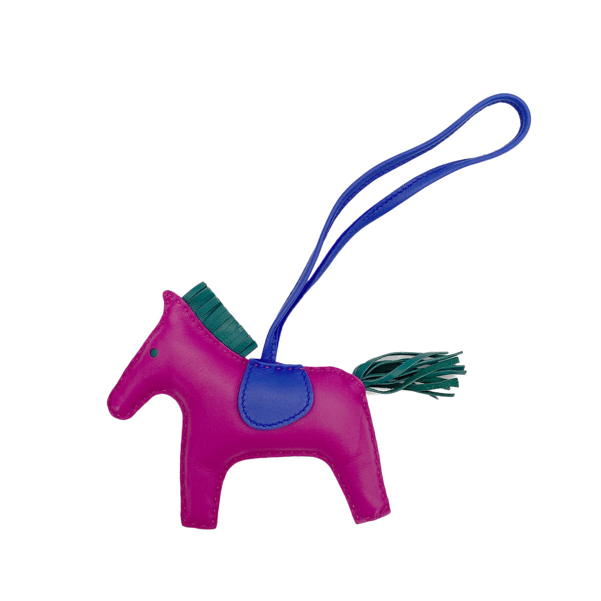 Luxury Promise Japan HERMES BAG CHARM RODEO MM ROSE POURPLE BLEU ELECTRIQUE MALACHITE AGNEAU MILO C 90278926
