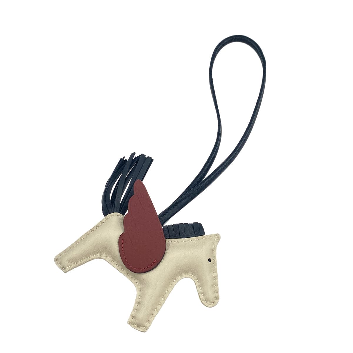 Luxury Promise Japan HERMES BAG CHARM RODEO PEGASUS PM CRAIE NOIR ROUGE H AGNEAU MILO 2023 B STAMP 90321175