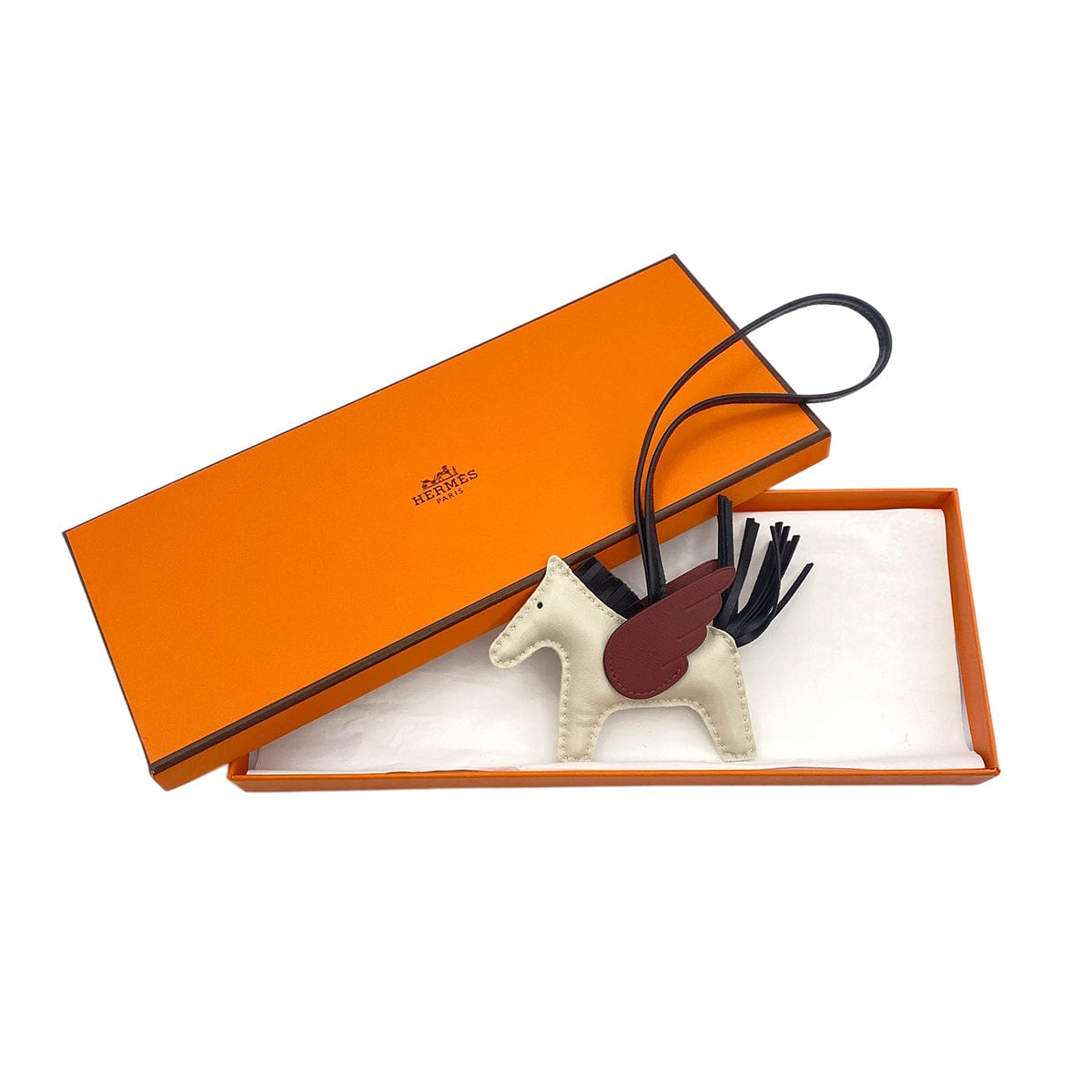 Luxury Promise Japan HERMES BAG CHARM RODEO PEGASUS PM CRAIE NOIR ROUGE H AGNEAU MILO 2023 B STAMP 90321175